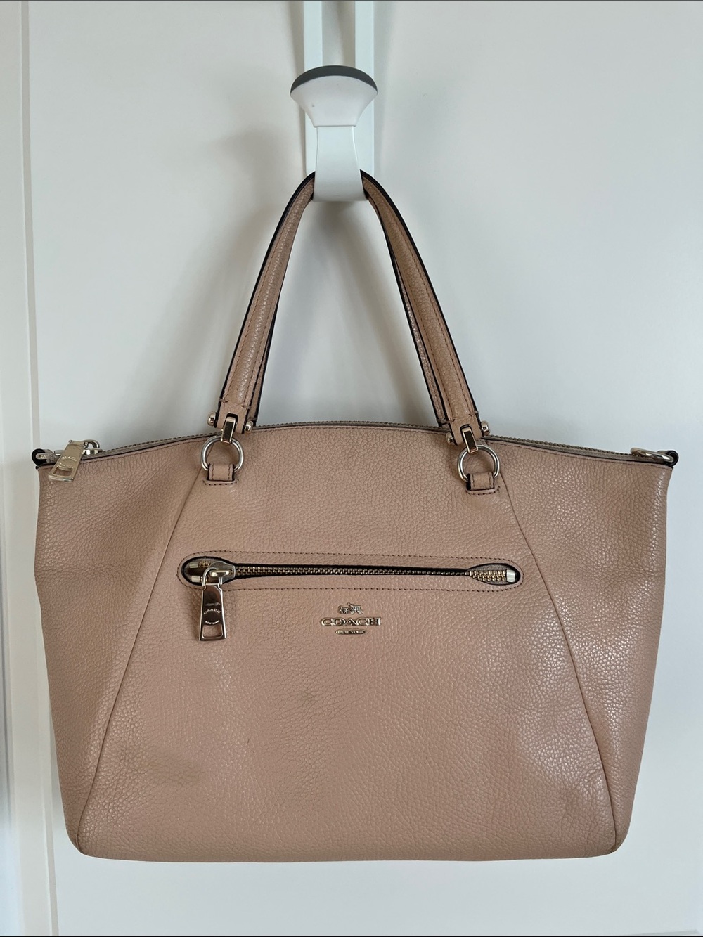 Coach Prairie Satchel Beige in Pebbled Leather Tote ( Style 34340)